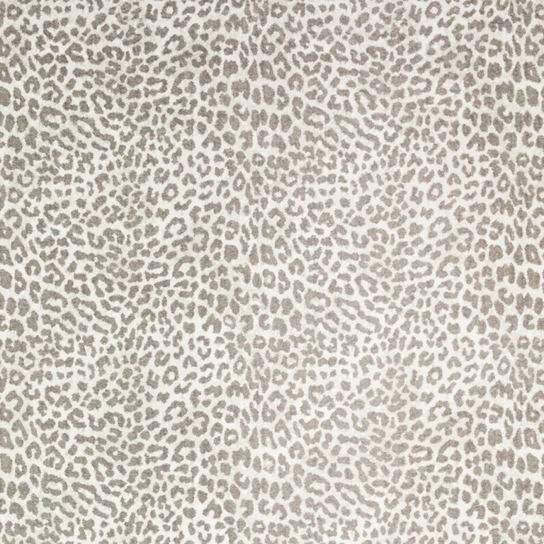 Beige and Cream Leopard  Round Shag Handmade Non Skid Area Rug Photo 2
