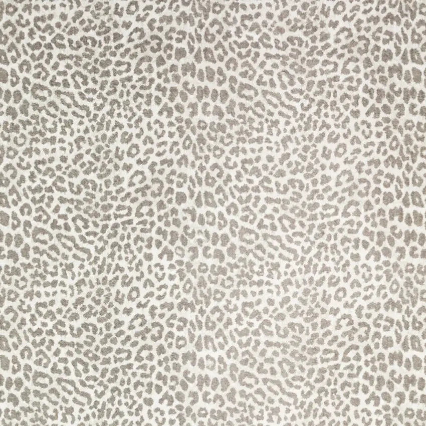 8' X 8' Beige and Cream Leopard  Round Shag Handmade Non Skid Area Rug Photo 3