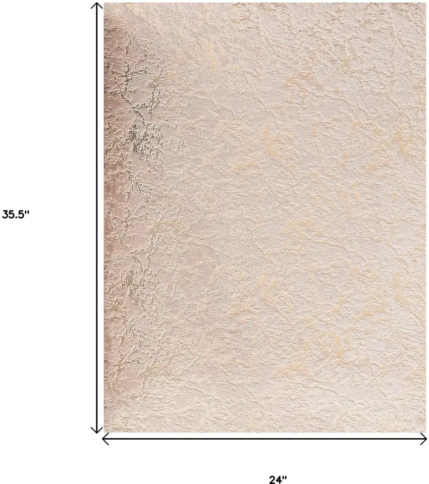 Beige and Gold Faux Fur Abstract Shag Non Skid Area Rug Photo 3