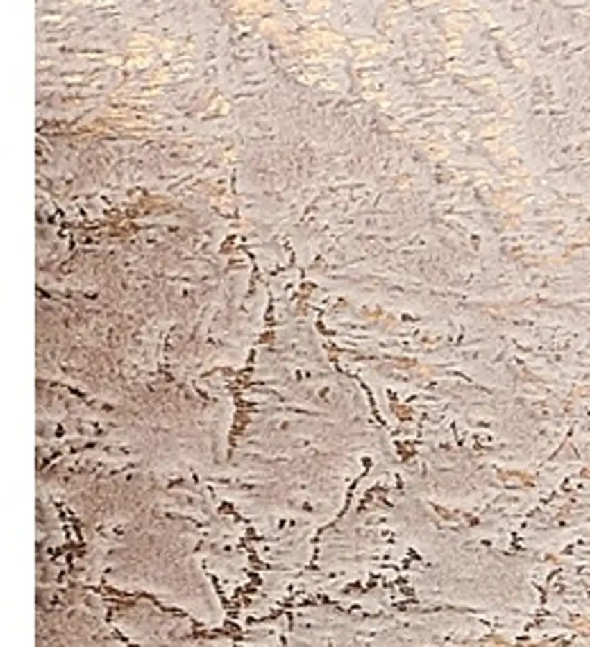 Beige and Gold Faux Fur Abstract Shag Non Skid Area Rug Photo 4