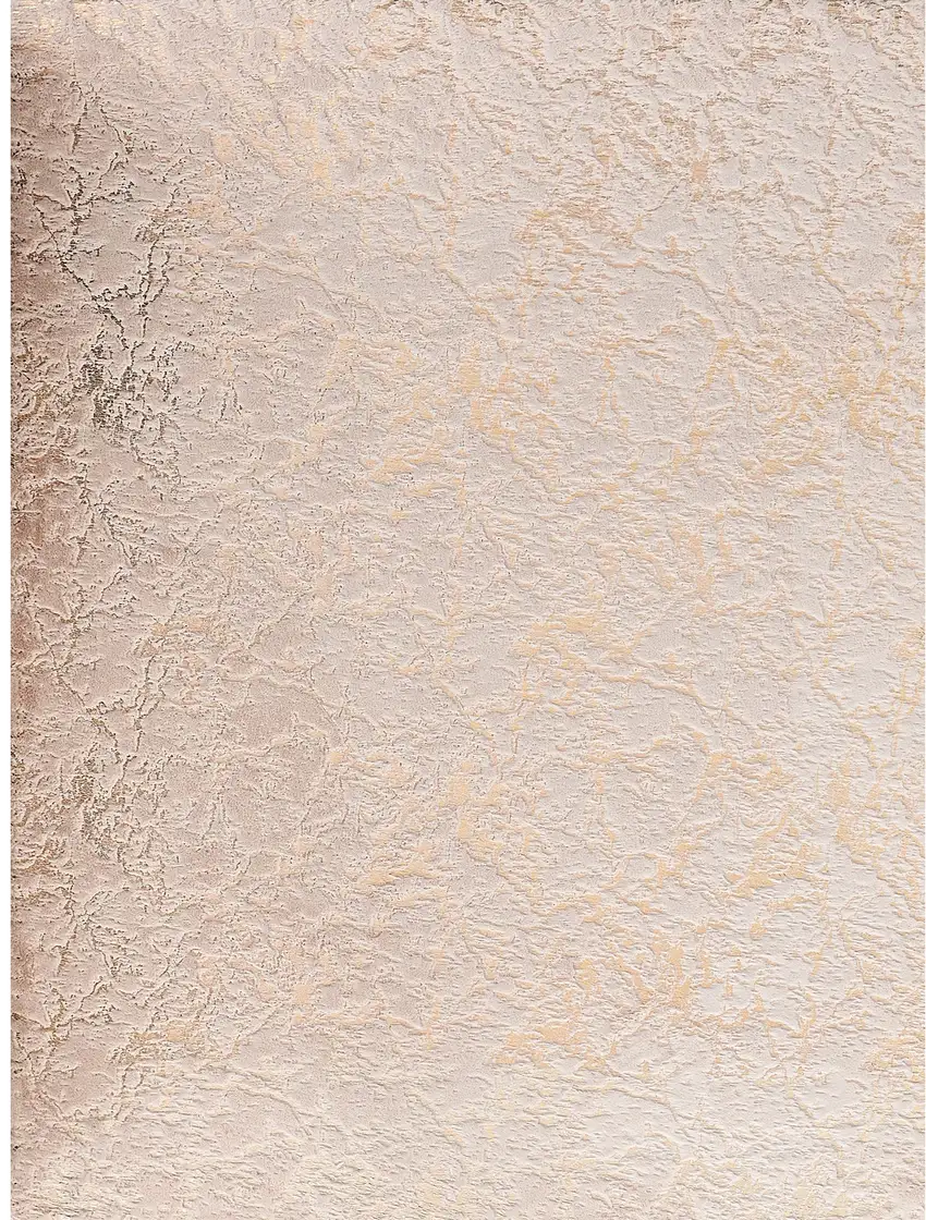 Beige and Gold Faux Fur Abstract Shag Non Skid Area Rug Photo 2