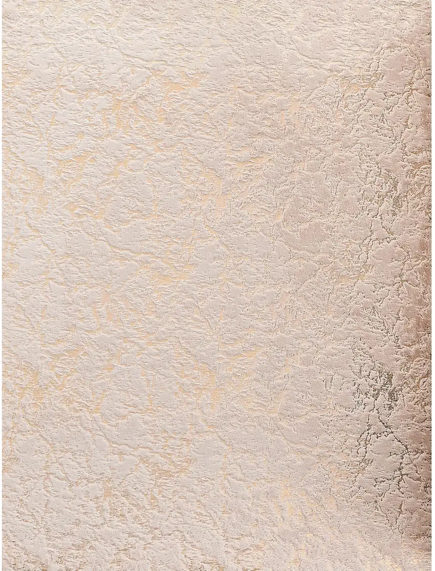 Beige and Gold Faux Fur Abstract Shag Non Skid Area Rug Photo 1