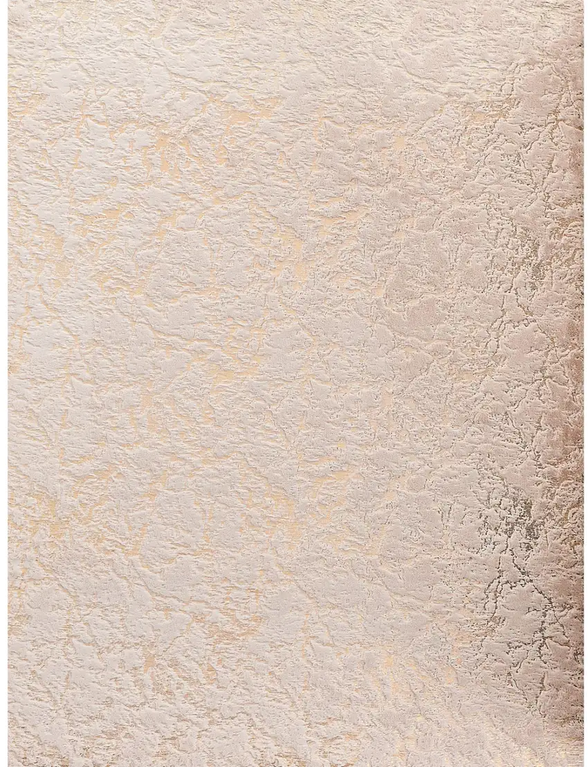 Beige and Gold Faux Fur Abstract Shag Non Skid Area Rug Photo 2