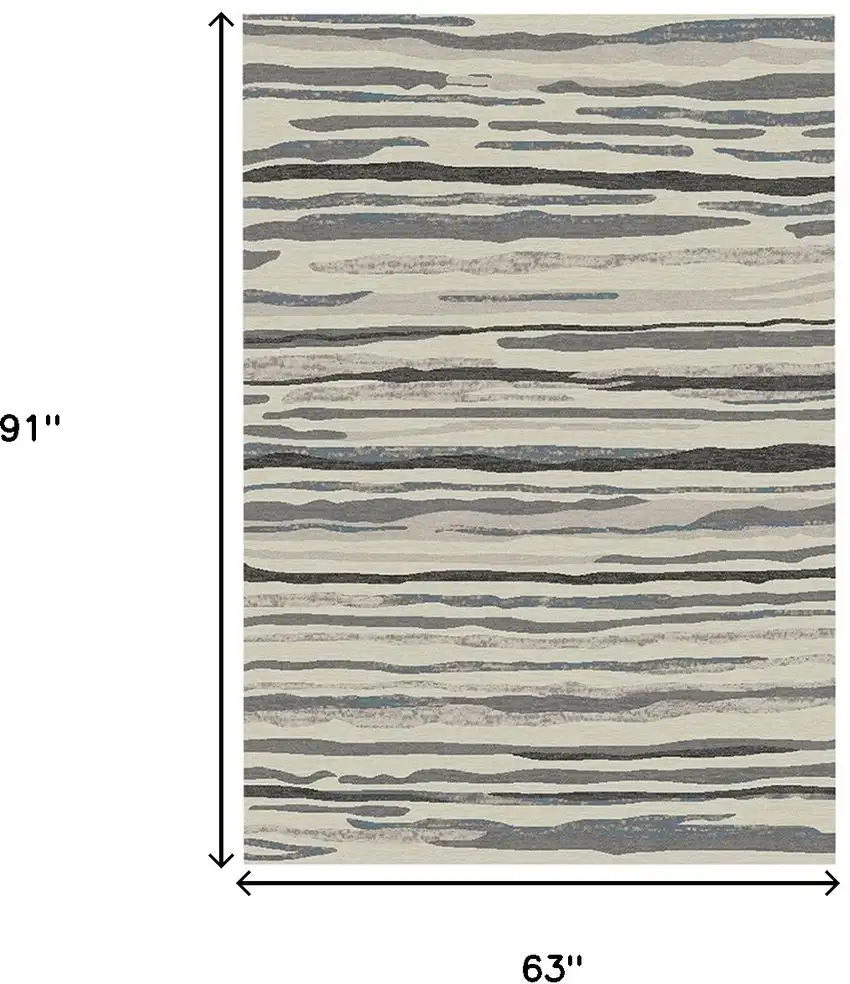 Beige and Gray Abstract Area Rug Photo 5
