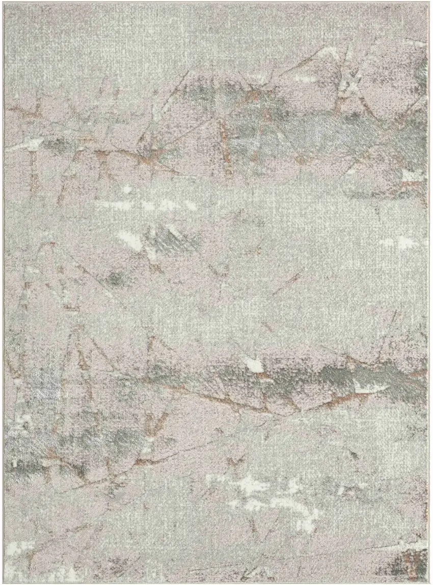 Beige and Gray Abstract Area Rug Photo 2