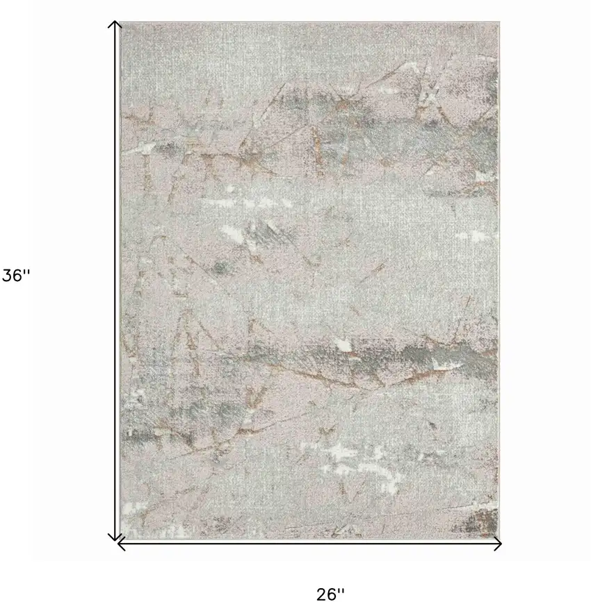 Beige and Gray Abstract Area Rug Photo 3