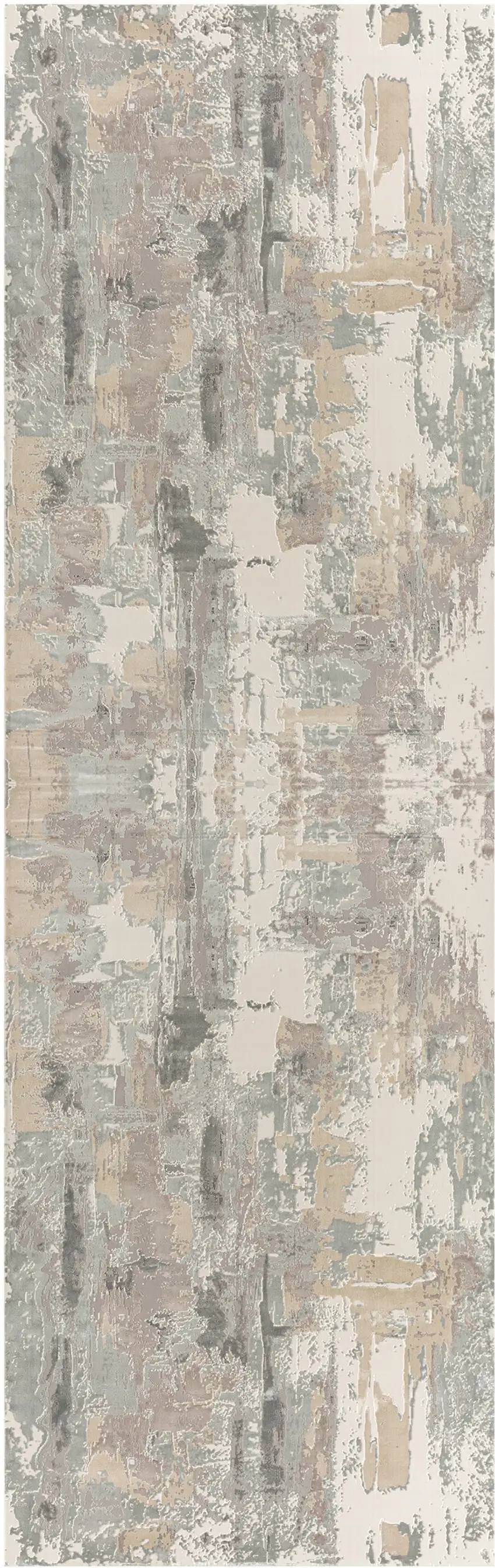 Beige and Gray Abstract Area Rug Photo 6