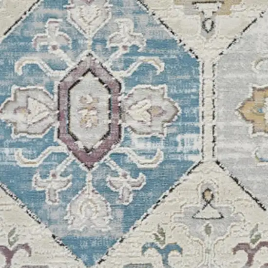 Beige and Gray Abstract Distressed Area Rug Photo 3