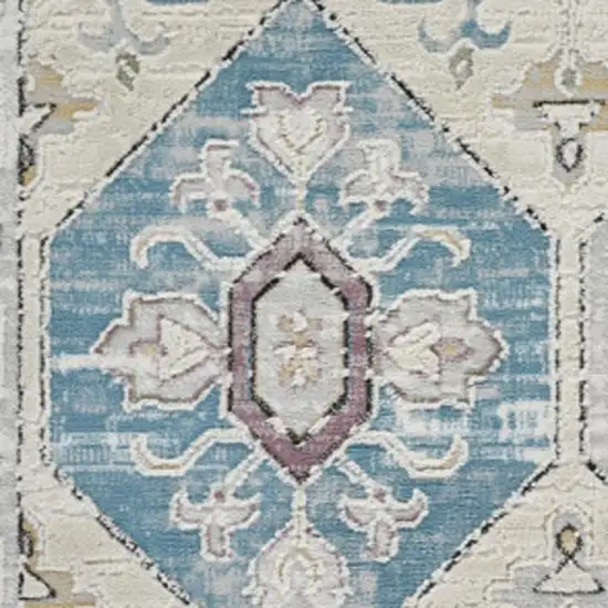 Beige and Gray Abstract Distressed Area Rug Photo 3