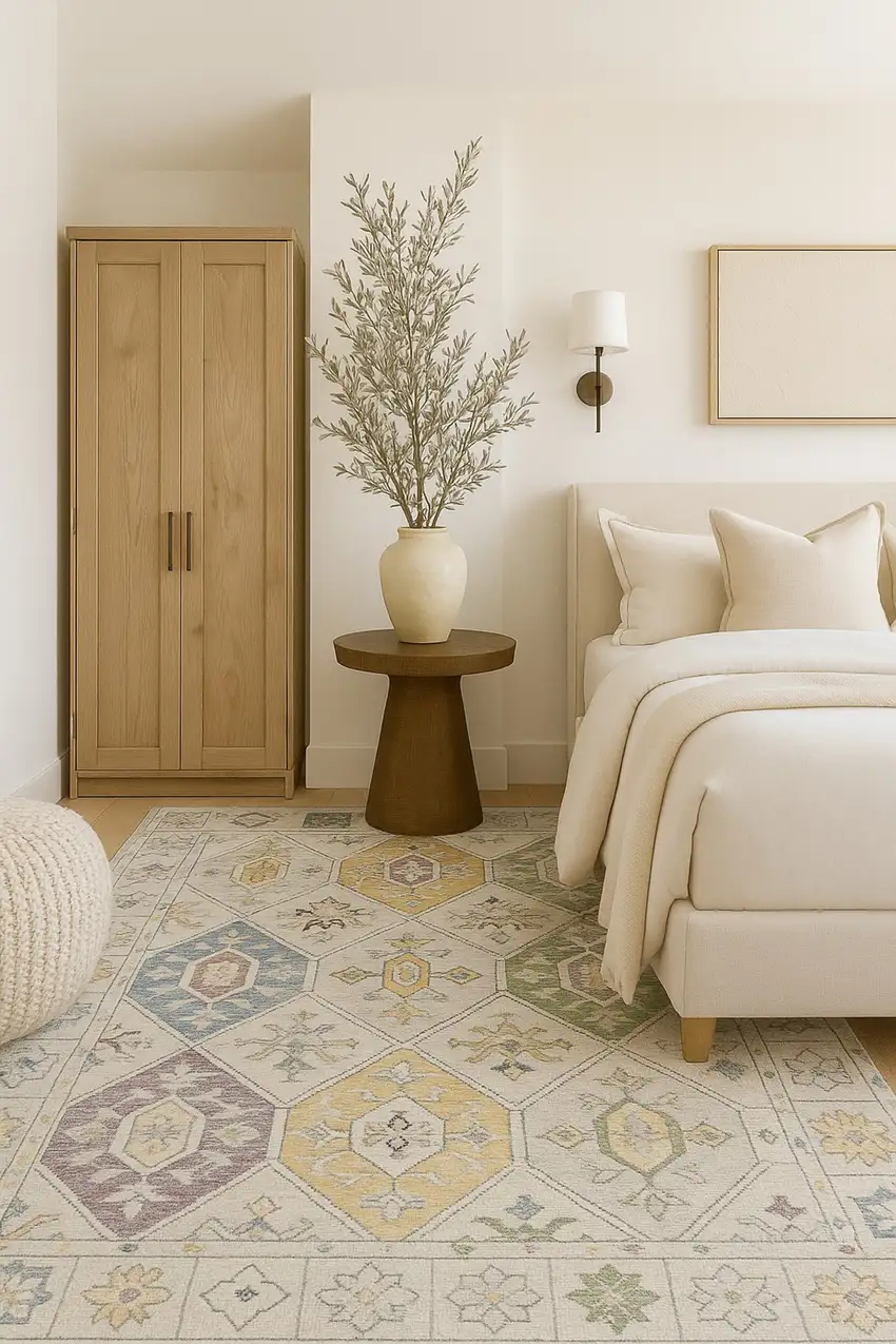 Beige and Gray Abstract Distressed Area Rug Photo 7