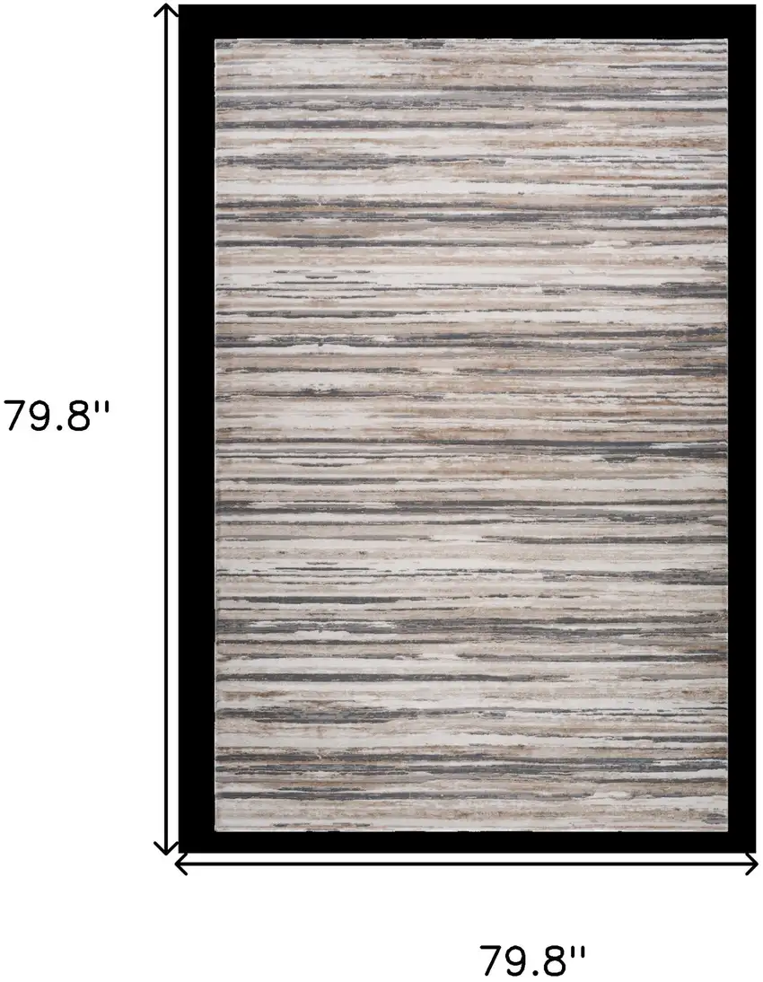 Beige and Gray Abstract Distressed Area Rug Photo 6