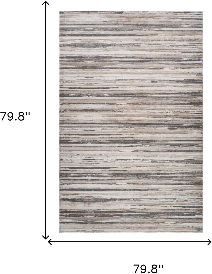 Beige and Gray Abstract Distressed Area Rug Photo 3