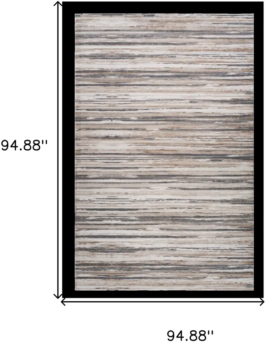 Beige and Gray Abstract Distressed Area Rug Photo 6