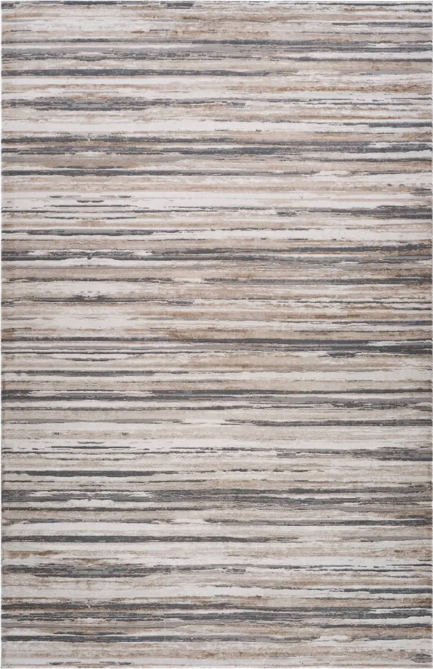 Beige and Gray Abstract Distressed Area Rug Photo 2