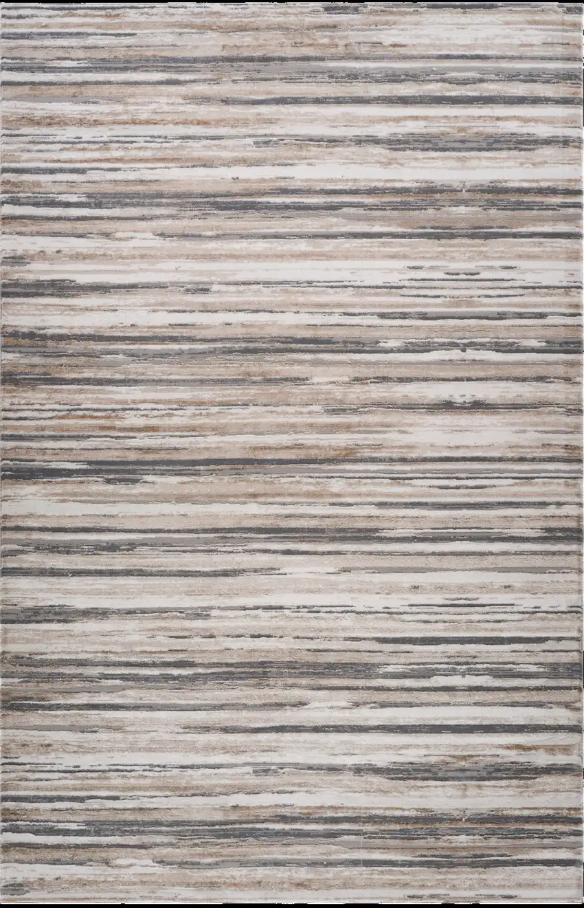 Beige and Gray Abstract Distressed Area Rug Photo 4