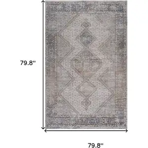 Photo of Beige and Gray Abstract Distressed Area Rug