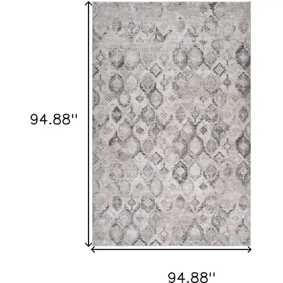 Beige and Gray Abstract Distressed Area Rug Photo 8