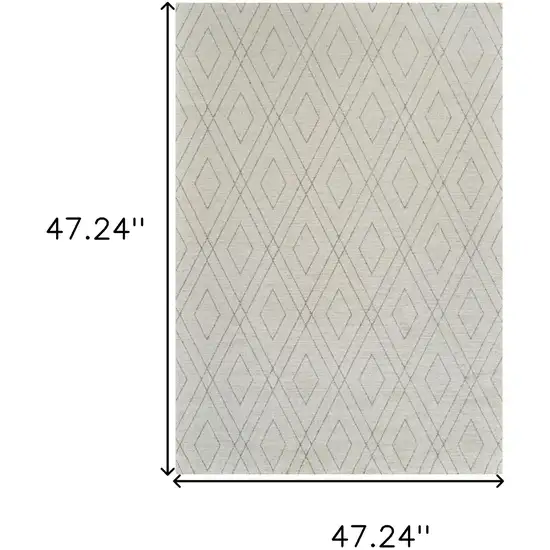 Beige and Gray Abstract Non Skid Area Rug Photo 5