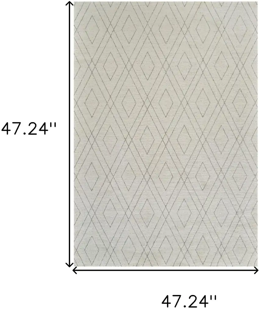 Beige and Gray Abstract Non Skid Area Rug Photo 5