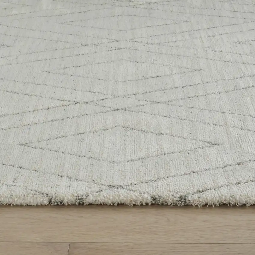 Beige and Gray Abstract Non Skid Area Rug Photo 3
