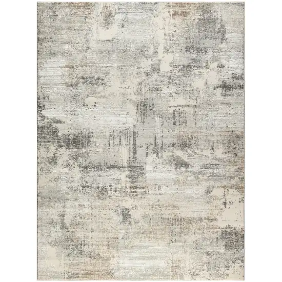 Beige and Gray Abstract Non Skid Area Rug Photo 2