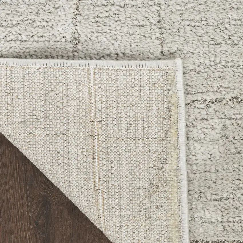 Beige and Gray Abstract Power Loom Area Rug Photo 9