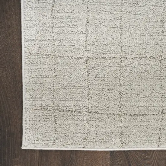 Beige and Gray Abstract Power Loom Area Rug Photo 6