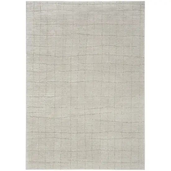 Beige and Gray Abstract Power Loom Area Rug Photo 8