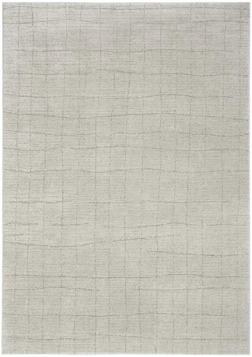 Beige and Gray Abstract Power Loom Area Rug Photo 8