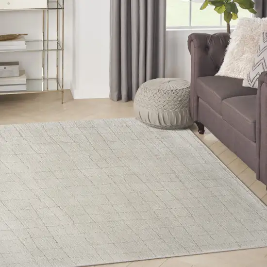 Beige and Gray Abstract Power Loom Area Rug Photo 4