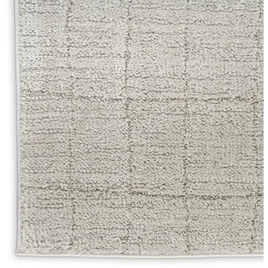 Beige and Gray Abstract Power Loom Area Rug Photo 8