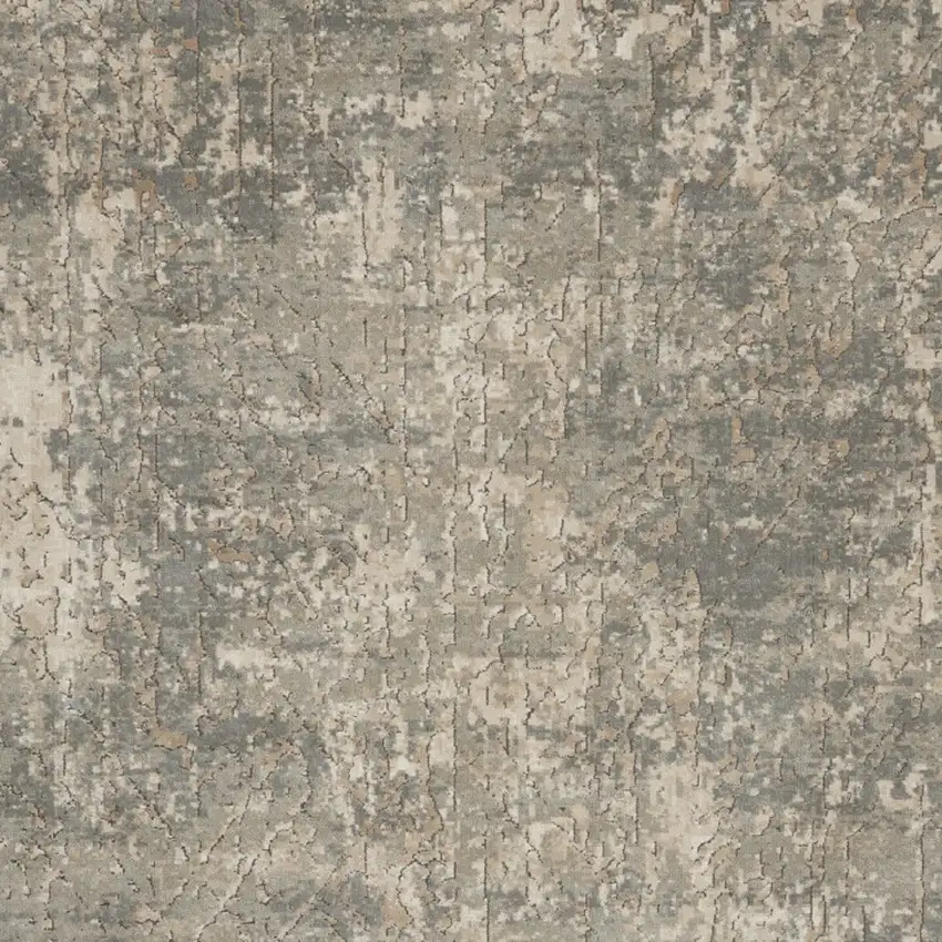 Beige and Gray Abstract Power Loom Area Rug Photo 5