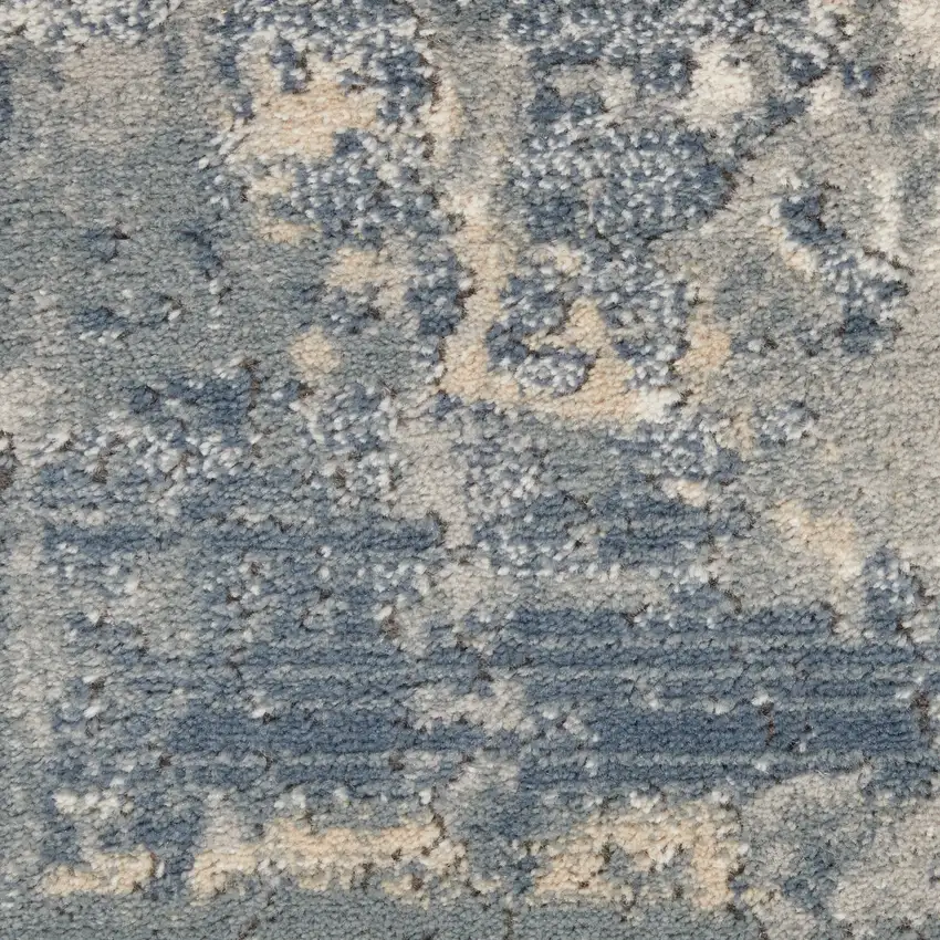 Beige and Gray Abstract Power Loom Area Rug Photo 9