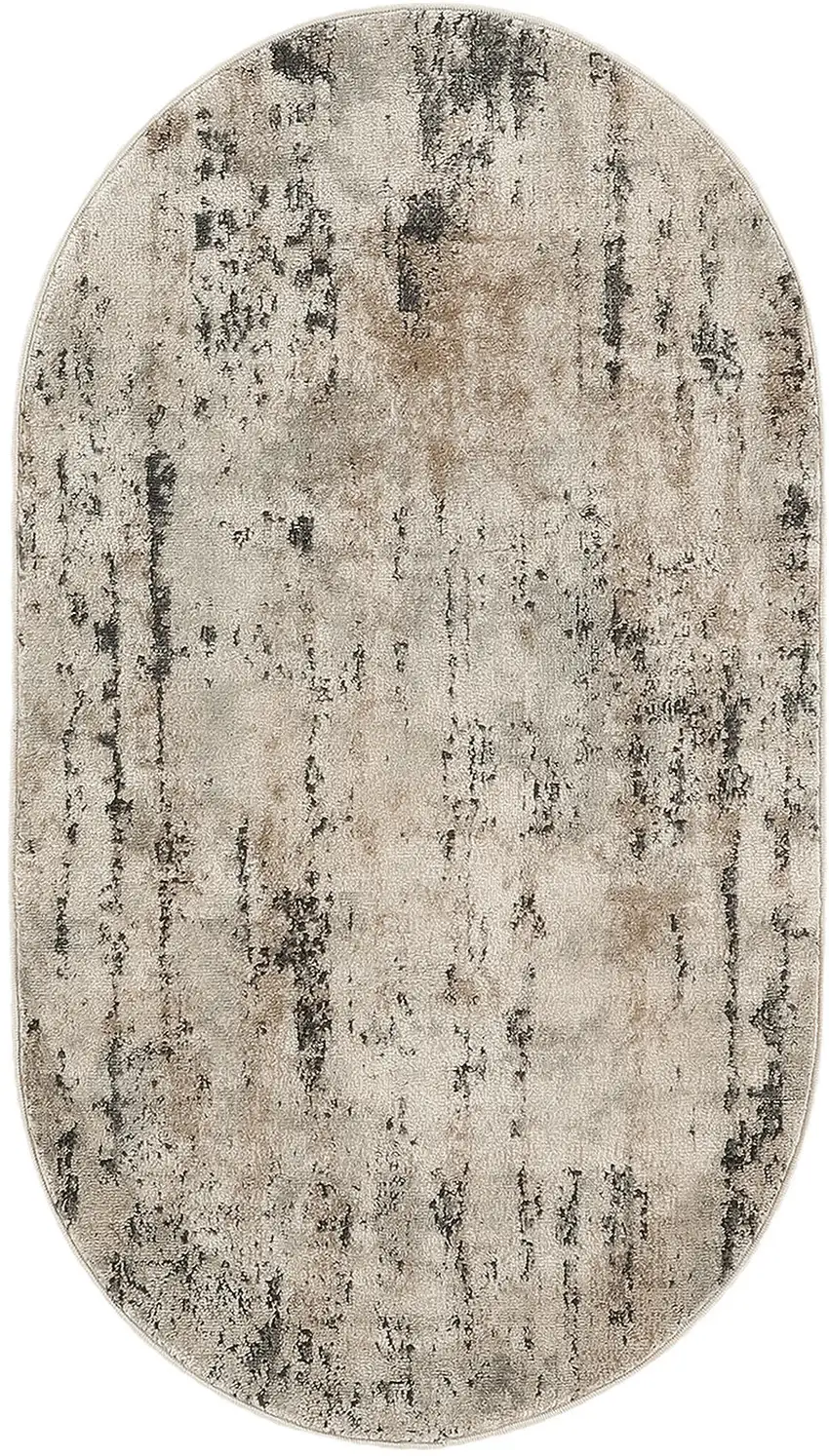 Beige and Gray Abstract Power Loom Area Rug Photo 2