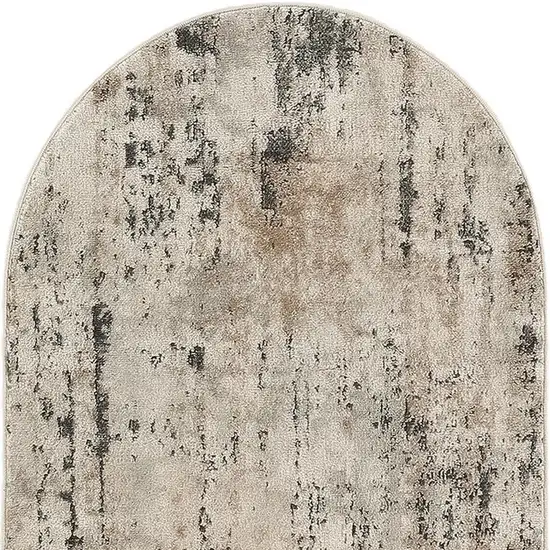 Beige and Gray Abstract Power Loom Area Rug Photo 1