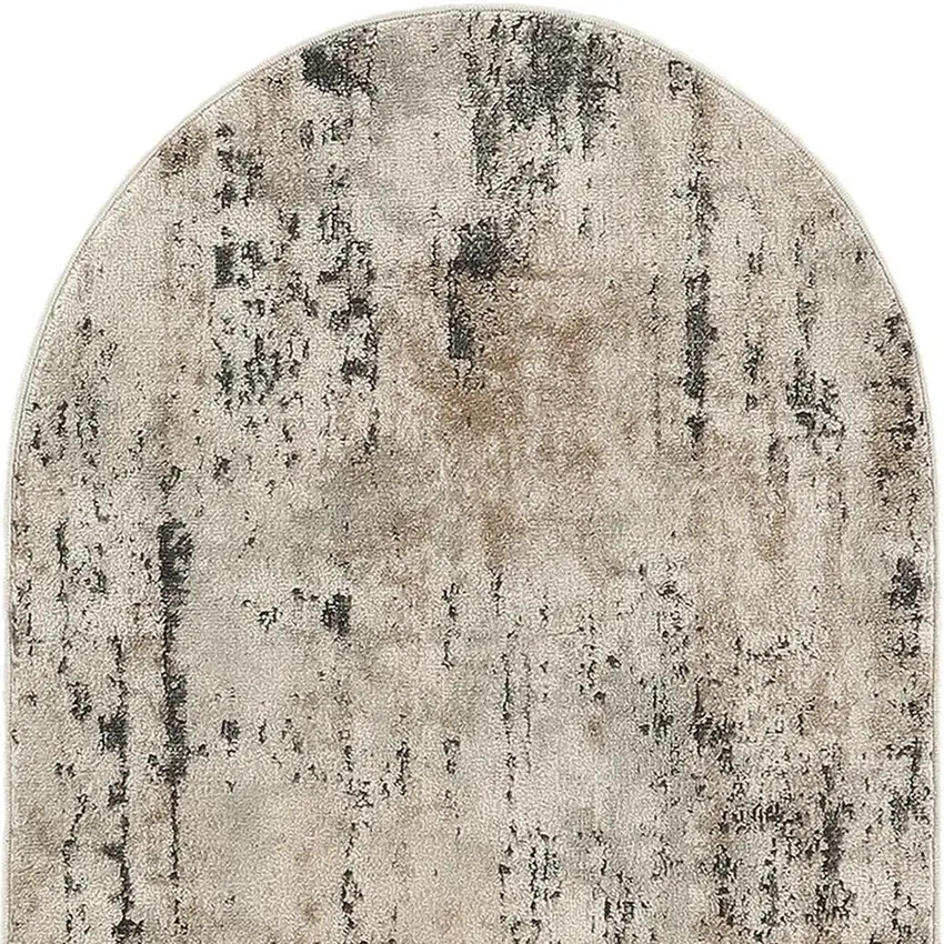 Beige and Gray Abstract Power Loom Area Rug Photo 1