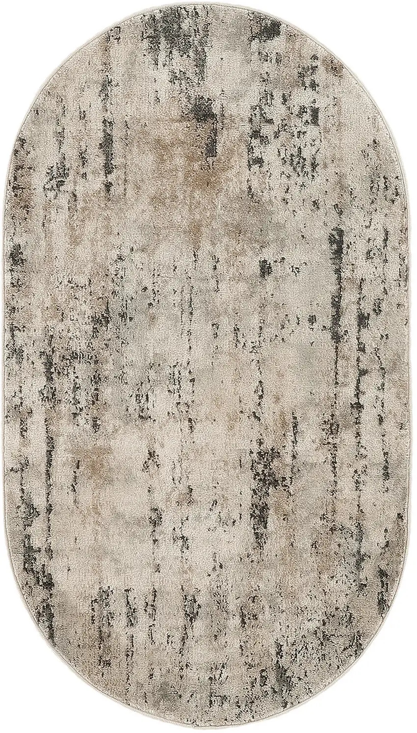 Beige and Gray Abstract Power Loom Area Rug Photo 3