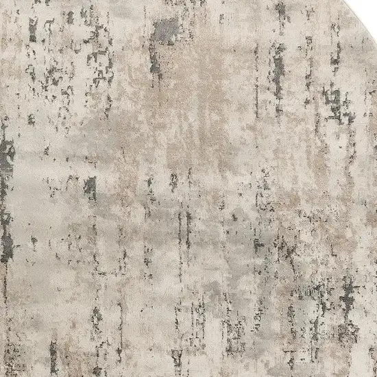 Beige and Gray Abstract Power Loom Area Rug Photo 1