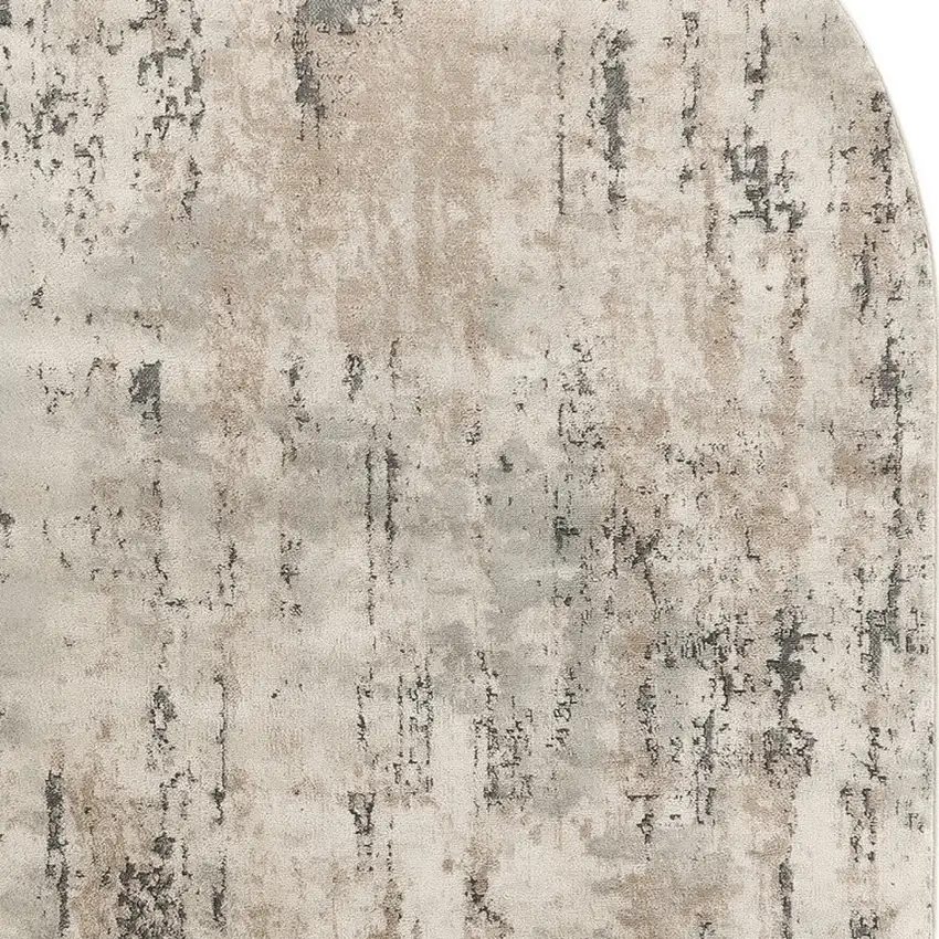 Beige and Gray Abstract Power Loom Area Rug Photo 5