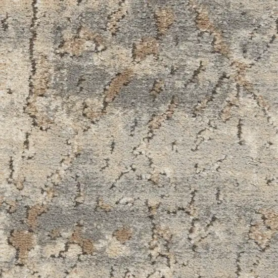 Beige and Gray Abstract Power Loom Area Rug Photo 1
