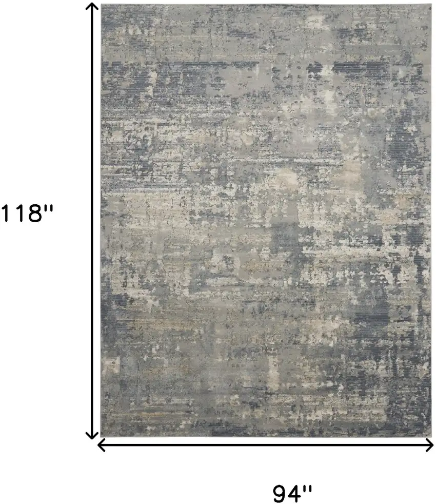 Beige and Gray Abstract Power Loom Area Rug Photo 3