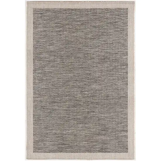 Beige and Gray Abstract Power Loom Distressed Area Rug Photo 2