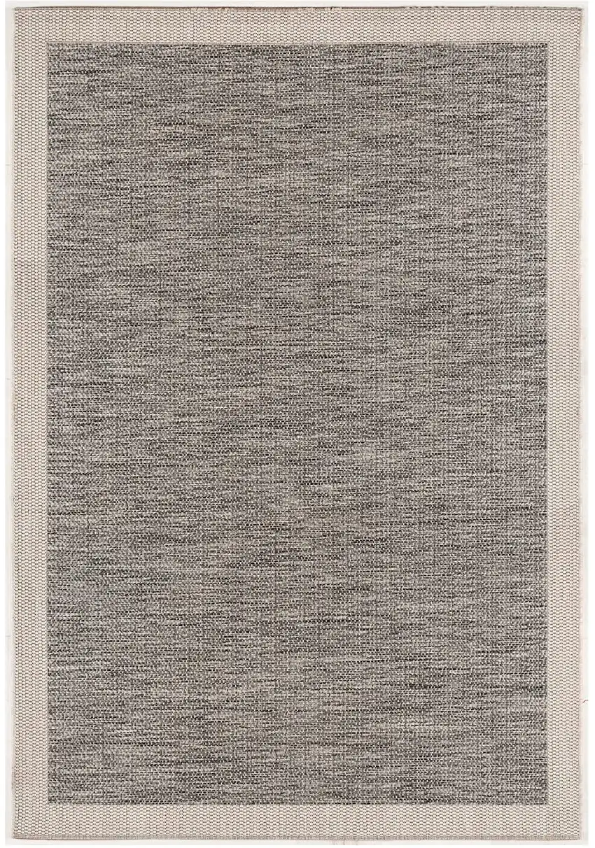 Beige and Gray Abstract Power Loom Distressed Area Rug Photo 2