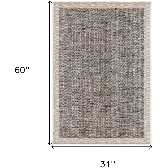 Beige and Gray Abstract Power Loom Distressed Area Rug Photo 8