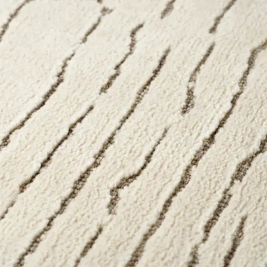 Beige and Gray Abstract Power Loom Distressed Non Skid Area Rug Photo 7
