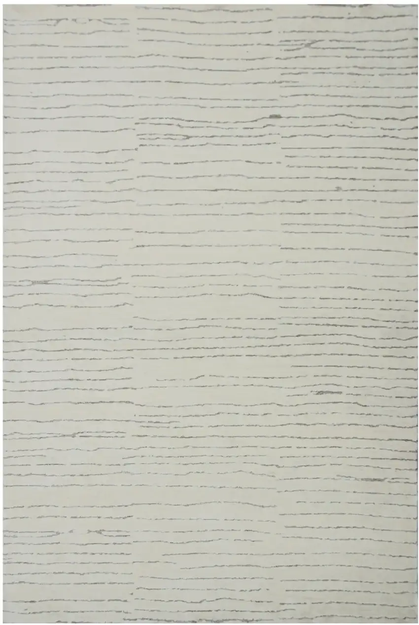 Beige and Gray Abstract Power Loom Distressed Area Rug Photo 2