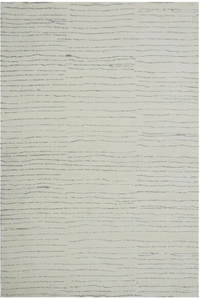 Beige and Gray Abstract Power Loom Distressed Area Rug Photo 5