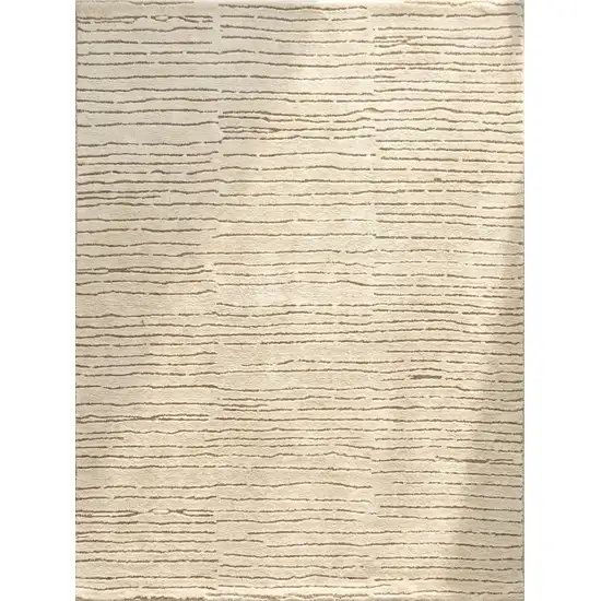 Beige and Gray Abstract Power Loom Distressed Area Rug Photo 2