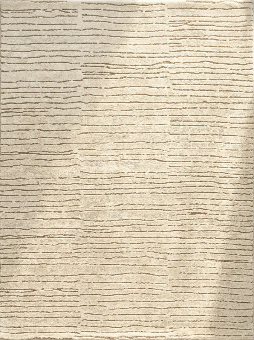 Beige and Gray Abstract Power Loom Distressed Area Rug Photo 2