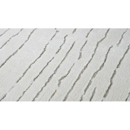Beige and Gray Abstract Power Loom Distressed Area Rug Photo 6